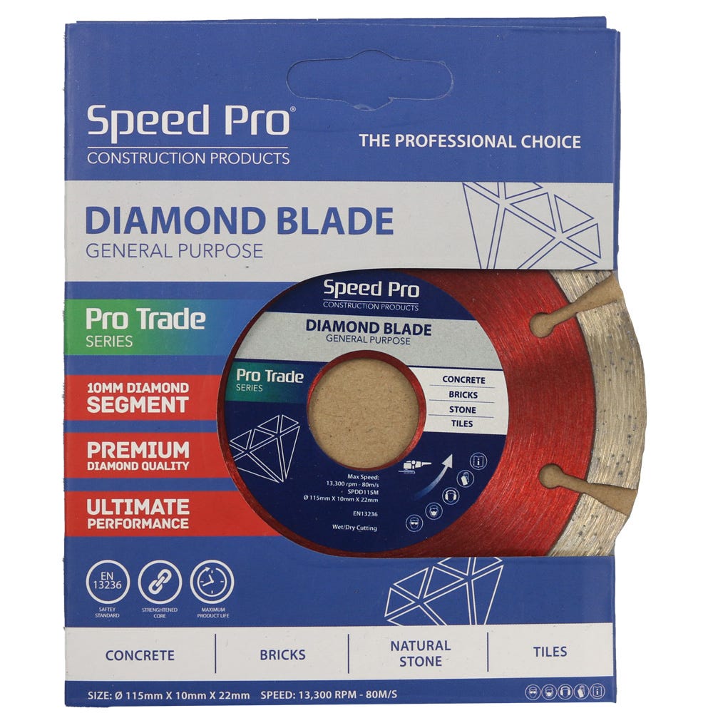 Speed Pro Trade 115mm General Purpose Diamond Blade 10mm Dia Segment