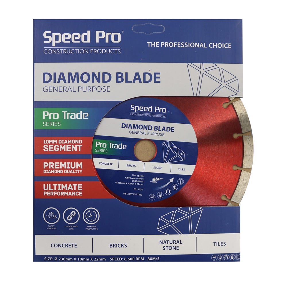 Speed Pro Trade 230mm General Purpose Diamond Blade 10mm Dia Segment