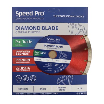 Speed Pro Trade 230mm General Purpose Diamond Blade 10mm Dia Segment