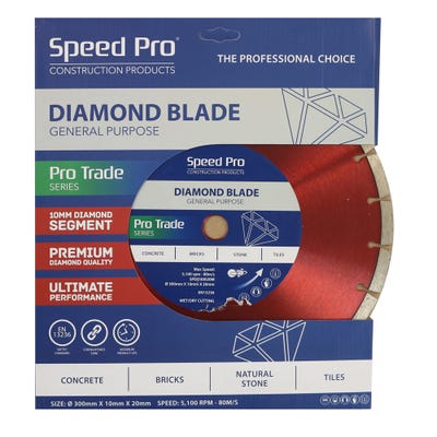 Speed Pro Trade 300mm General Purpose Diamond Blade 10mm Dia Segment