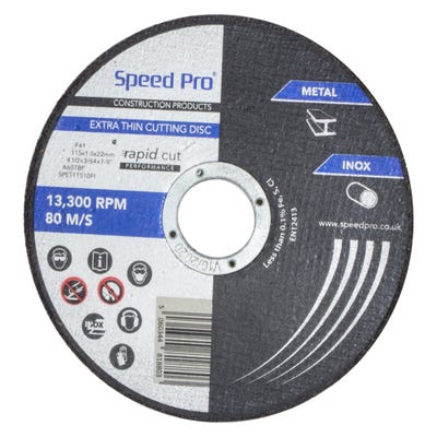 Speed Pro Extra Thin Inox/Metal Cutting Disc 115mm x 1.0mm x 22mm