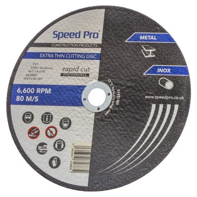 Speed Pro Extra Thin Inox/Metal Cutting Disc 230mm x 1.8mm x 22mm