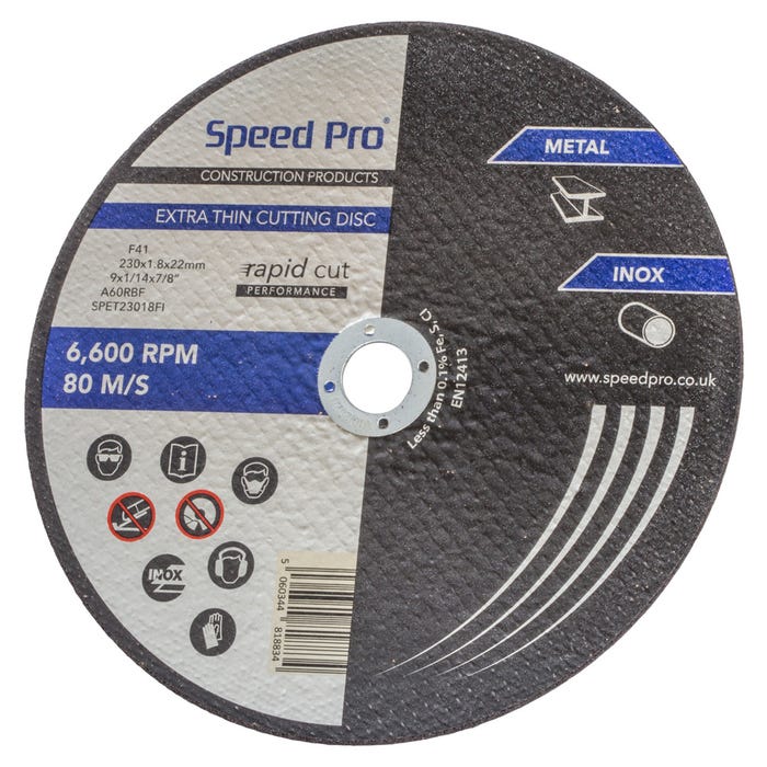 Speed Pro Extra Thin Inox/Metal Cutting Disc 230mm x 1.8mm x 22mm