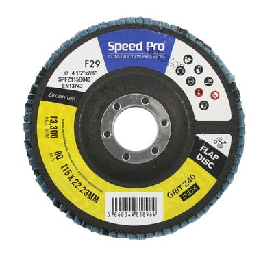 Speed Pro Zirconium Flap Disc 115mm x 22mm x 40G