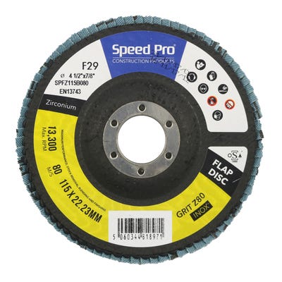 Speed Pro Zirconium Flap Disc 115mm x 22mm x 80G