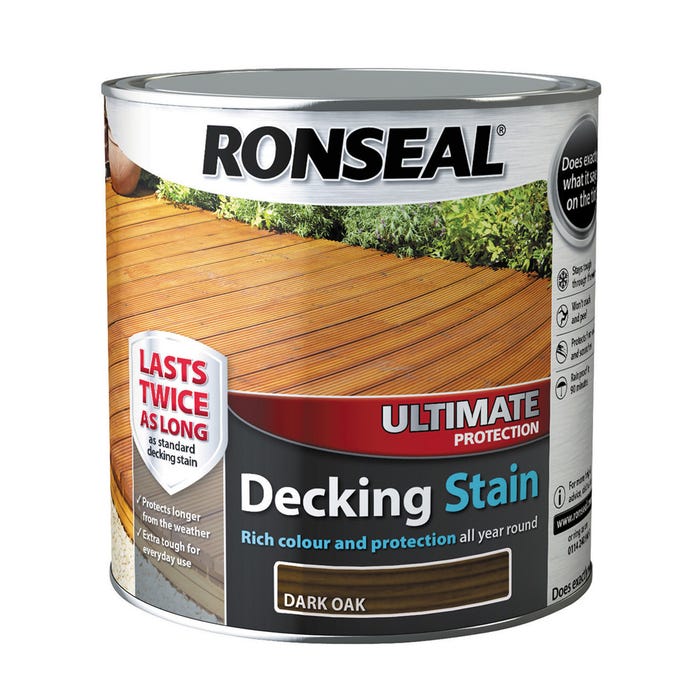 Ronseal Ultimate Decking Stain Dark Oak 2.5L Ronseal Ultimate Decking Stain Dark Oak 2.5L