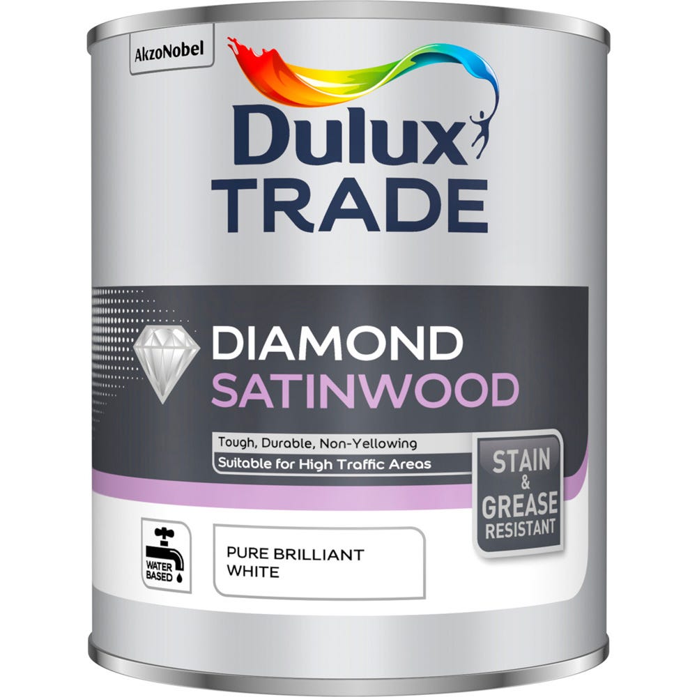 Dulux Trade Diamond Satinwood Pure Brilliant White 1L