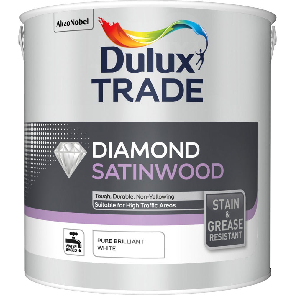 Dulux Trade Diamond Satinwood Pure Brilliant White 2.5L