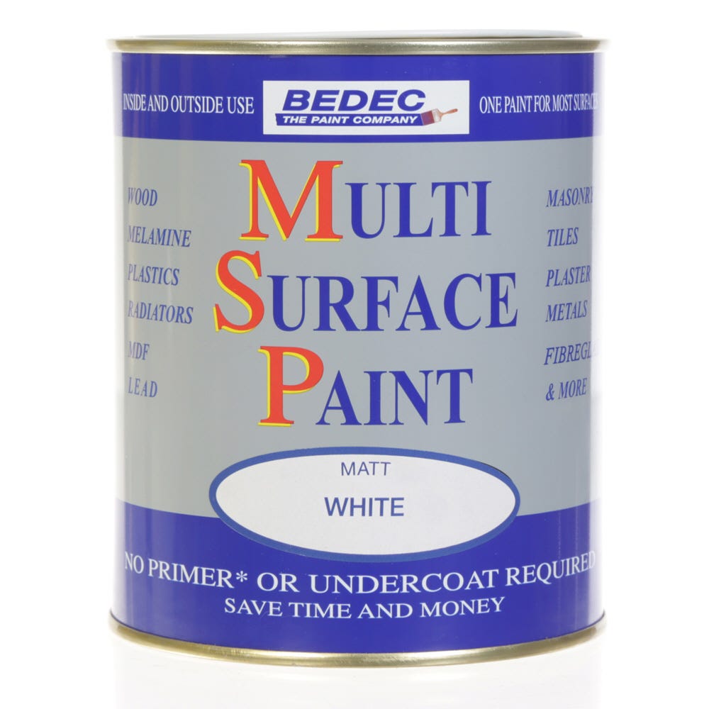 Bedec Multi Surface Paint Matt White 750ml