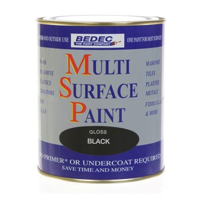 Bedec Multi Surface Paint Gloss Black 750ml