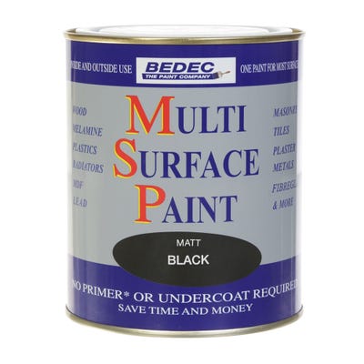 Bedec Multi Surface Paint Matt Black 750ml