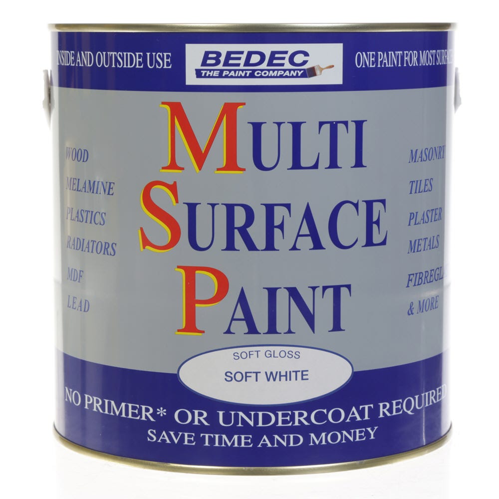 Bedec Multi Surface Paint Soft Gloss White 2.5L