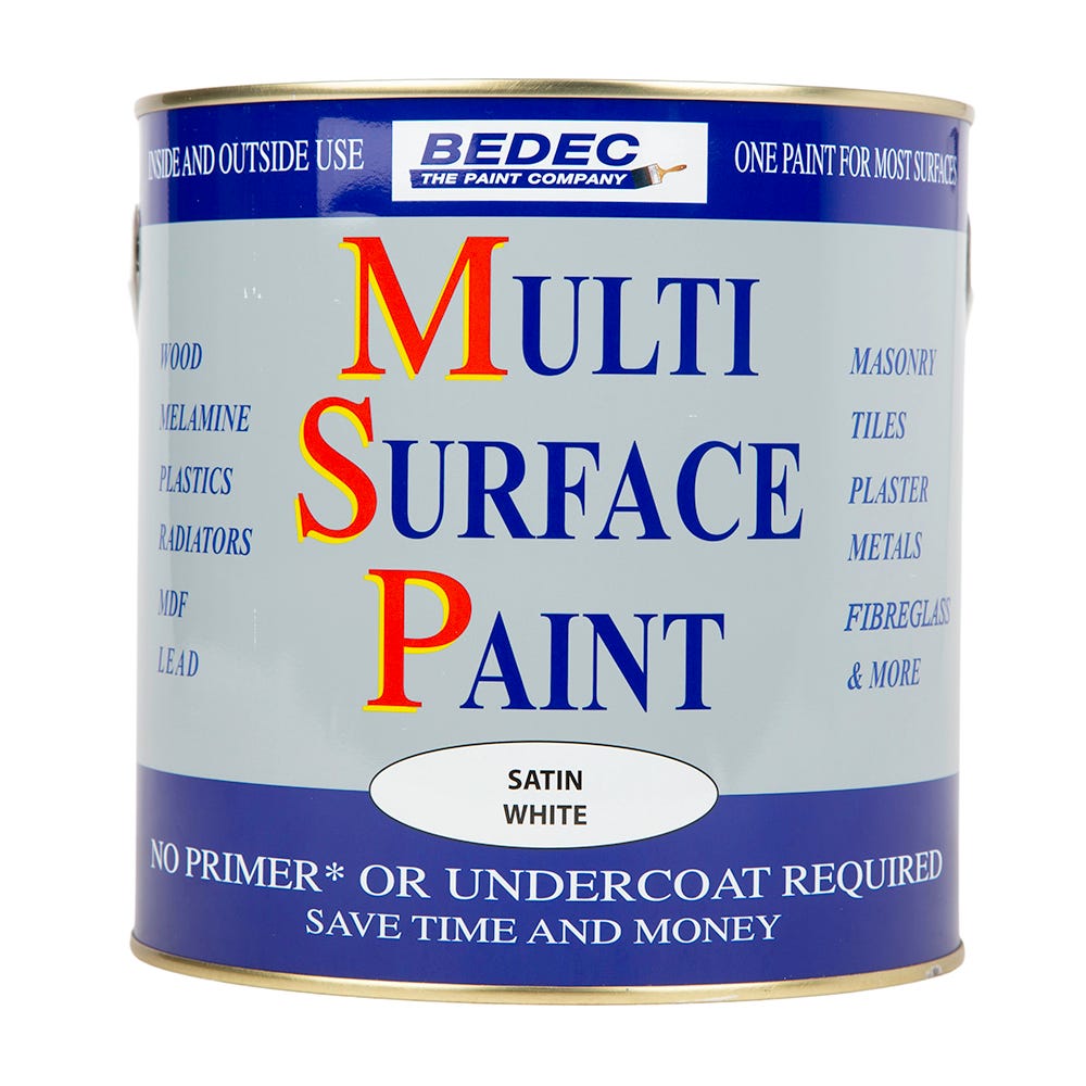 Bedec Multi Surface Paint Satin White 2.5L