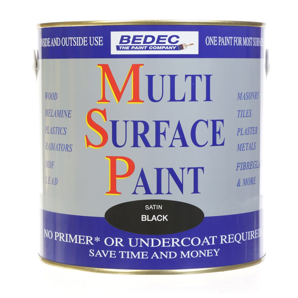 Bedec Multi Surface Paint Satin Black 2.5L