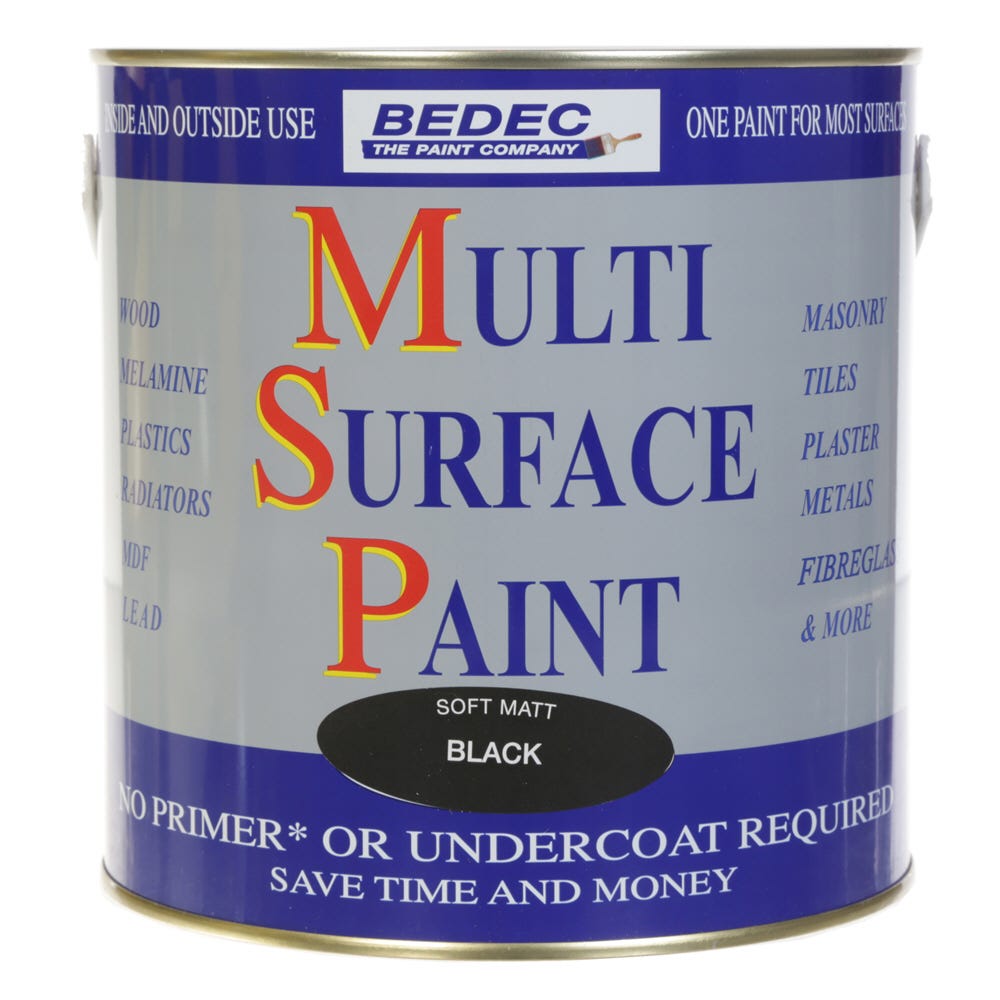 Bedec Multi Surface Paint Soft Matt Black 
