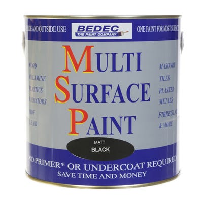 Bedec Multi Surface Paint Matt Black 2.5L