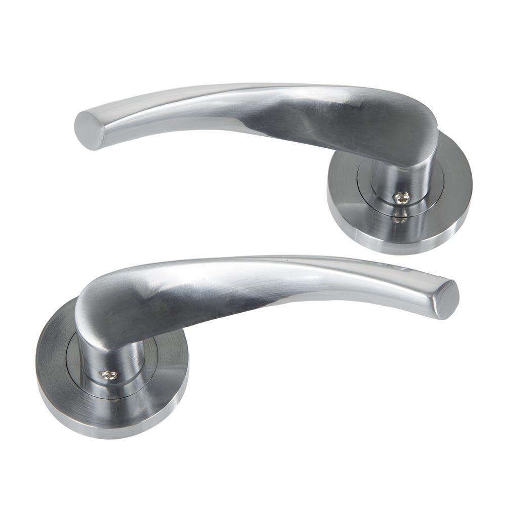 Crown Beta Door Handle Set with 3 Fire Door Hinges & 76mm Latch