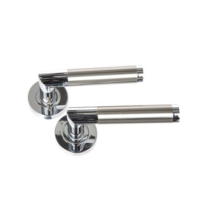 Crown's Delta Door Handle Set with 3 Fire Door Hinges & 76mm Latch