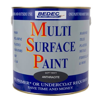 Bedec Multi Surface Paint Soft Matt Anthracite 2.5L