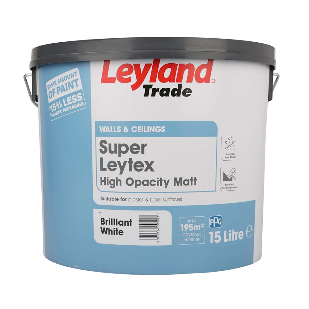 Leyland Trade Super Leytex Matt Brilliant White 15L