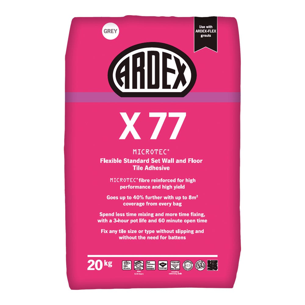 Ardex X 77 Grey Microtec Standard Set Tile Adhesive 20kg