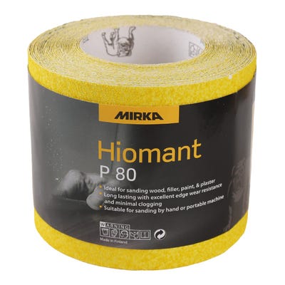 Mirka Yellow Hiomant Sandpaper P80 115mm X 10m Roll