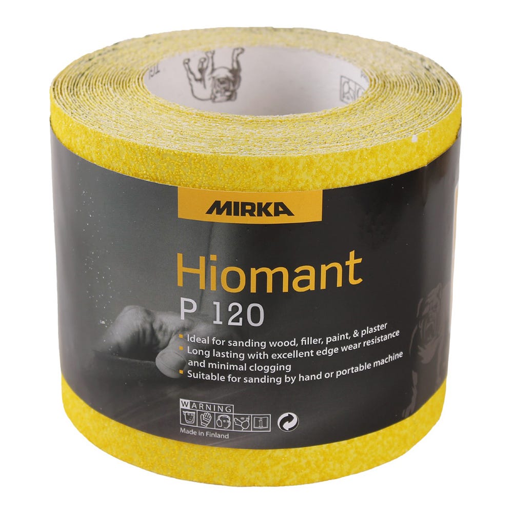 Mirka Yellow Hiomant Sandpaper P120 115mm X 10m Roll
