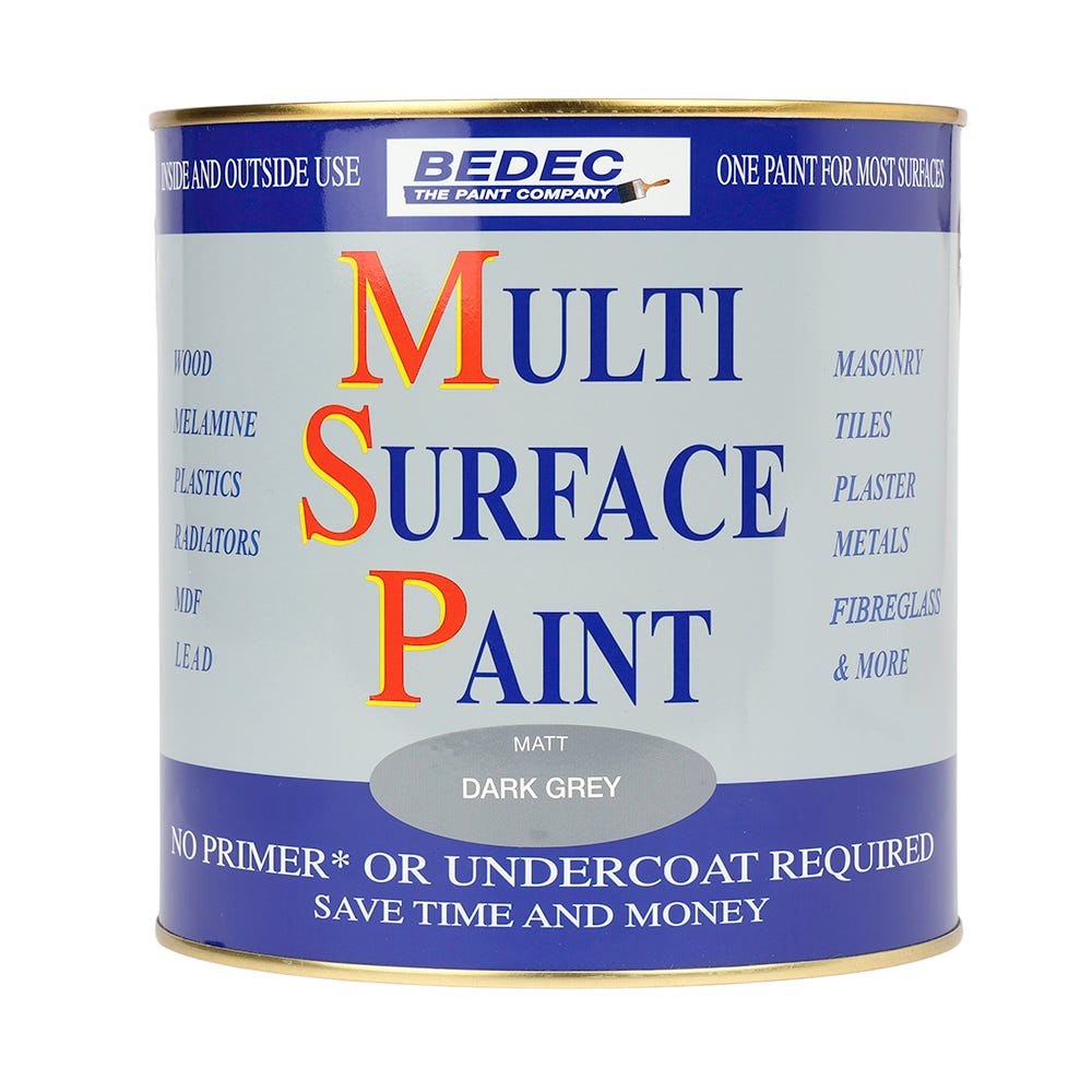 Bedec Multi Surface Paint Matt Dark Grey 2.5L