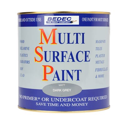 Bedec Multi Surface Paint Matt Dark Grey 2.5L
