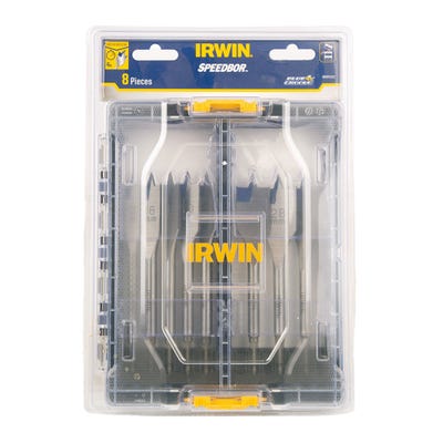 Irwin 8 Piece Blue Groove 4x Flat Wood Bit Set 12-32mm