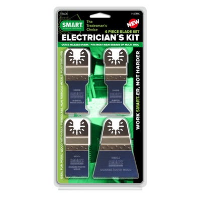 Smart 4 Piece Electricians Kit for Wood & Metal H4EMK
