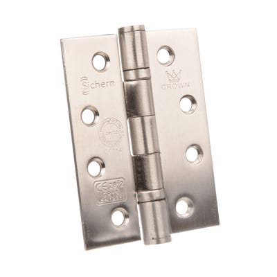 CE13 Crown Stainless Steel BB Hinges 102 x 75mm Satin Pack of 3