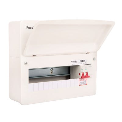 FuseBox 11 Way Metal Consumer Unit with 100A Main Switch