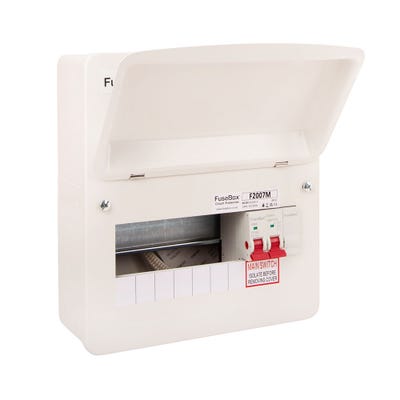 FuseBox 7 Way Metal Consumer Unit with 100A Main Switch