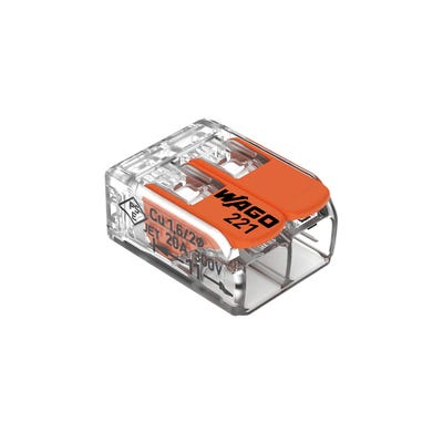 Wago 32A 2 Way Compact Connector Terminal Block 221 Series 100pk