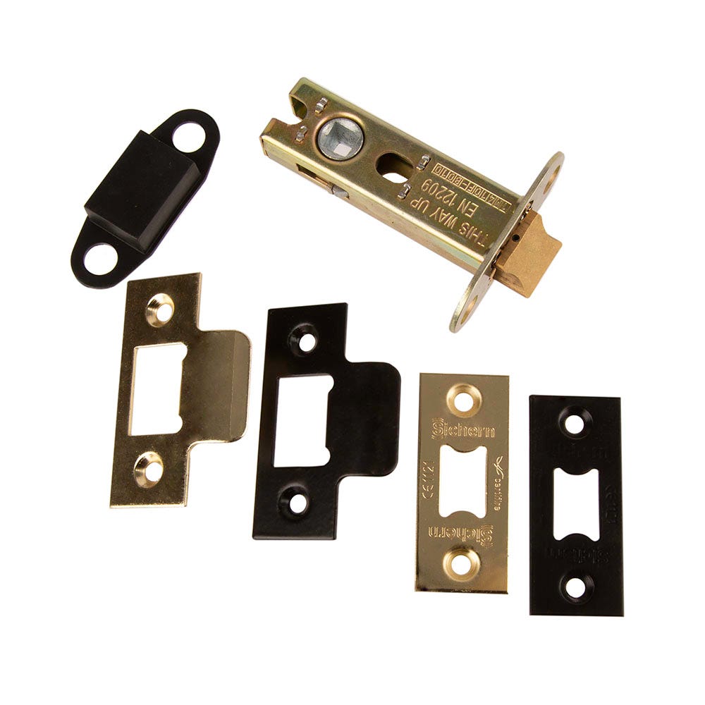 Architectural FD Certifire Tubular Latch 76mm Matt Black/Brass