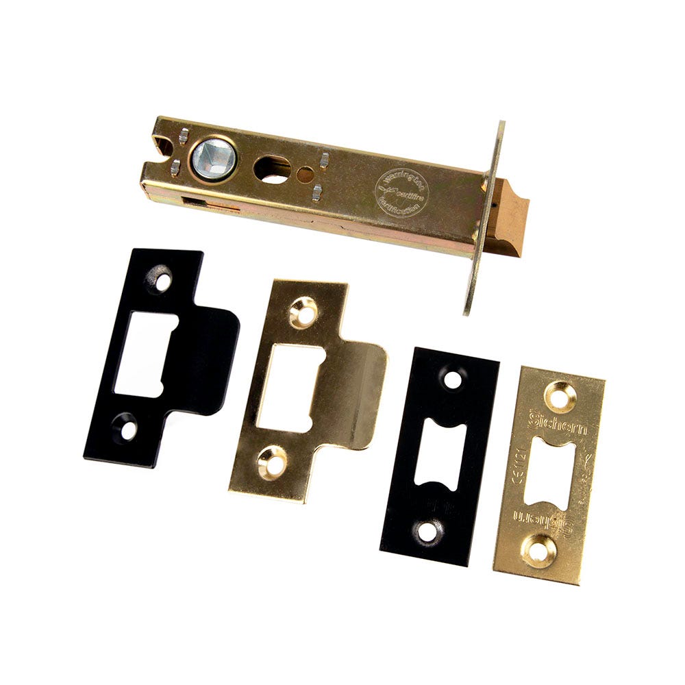 Architectural FD Certifire Tubular Latch 100mm Matt Black/Brass