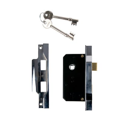 3 Lever Rebated Sash Lock 63mm Chrome