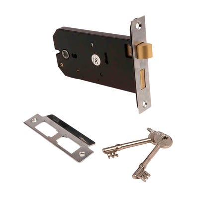 3 Lever Horizontal Mortice Sash Lock 150mm Satin Chrome