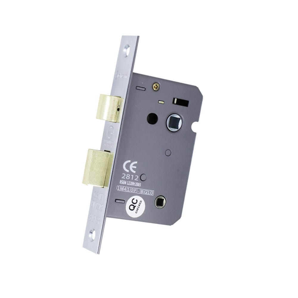 Bathroom Lock FD Certifire 63mm Satin Chrome