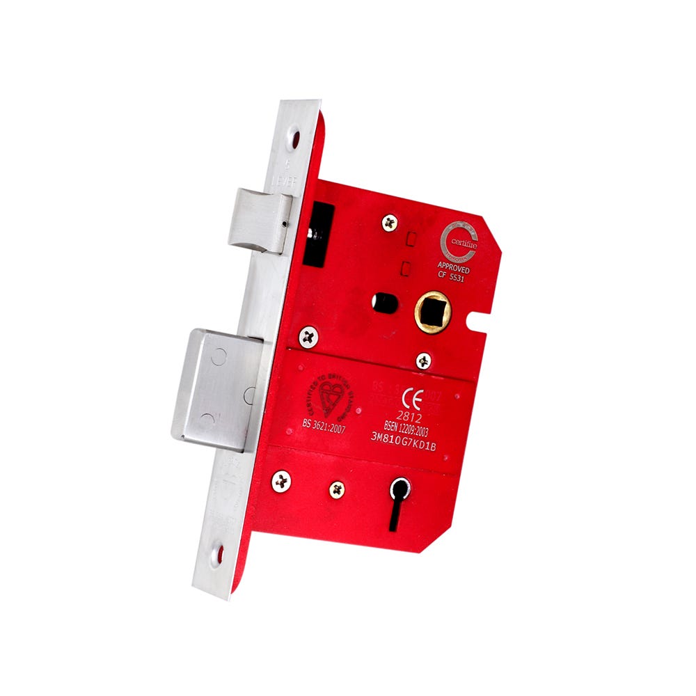 5 Lever Sash Lock FD Certifire 76mm Polished Stainless