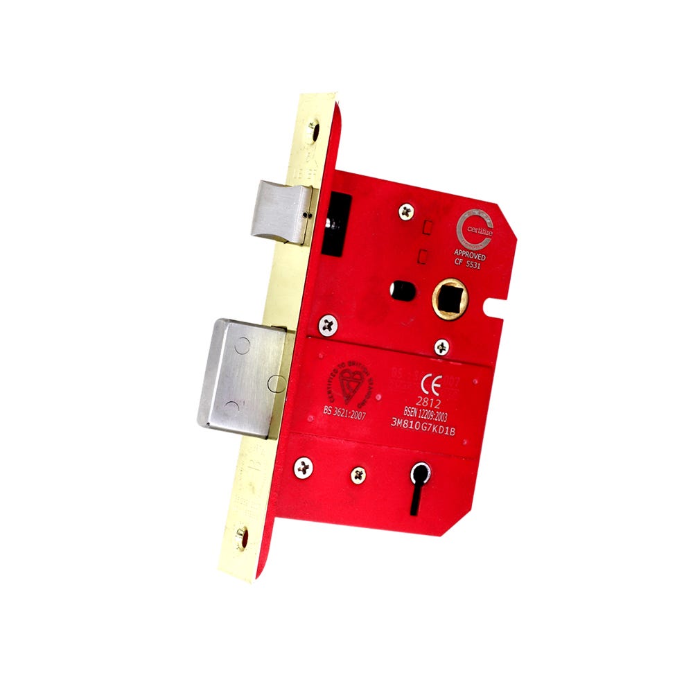 5 Lever Sash Lock FD Certifire 76mm Brass