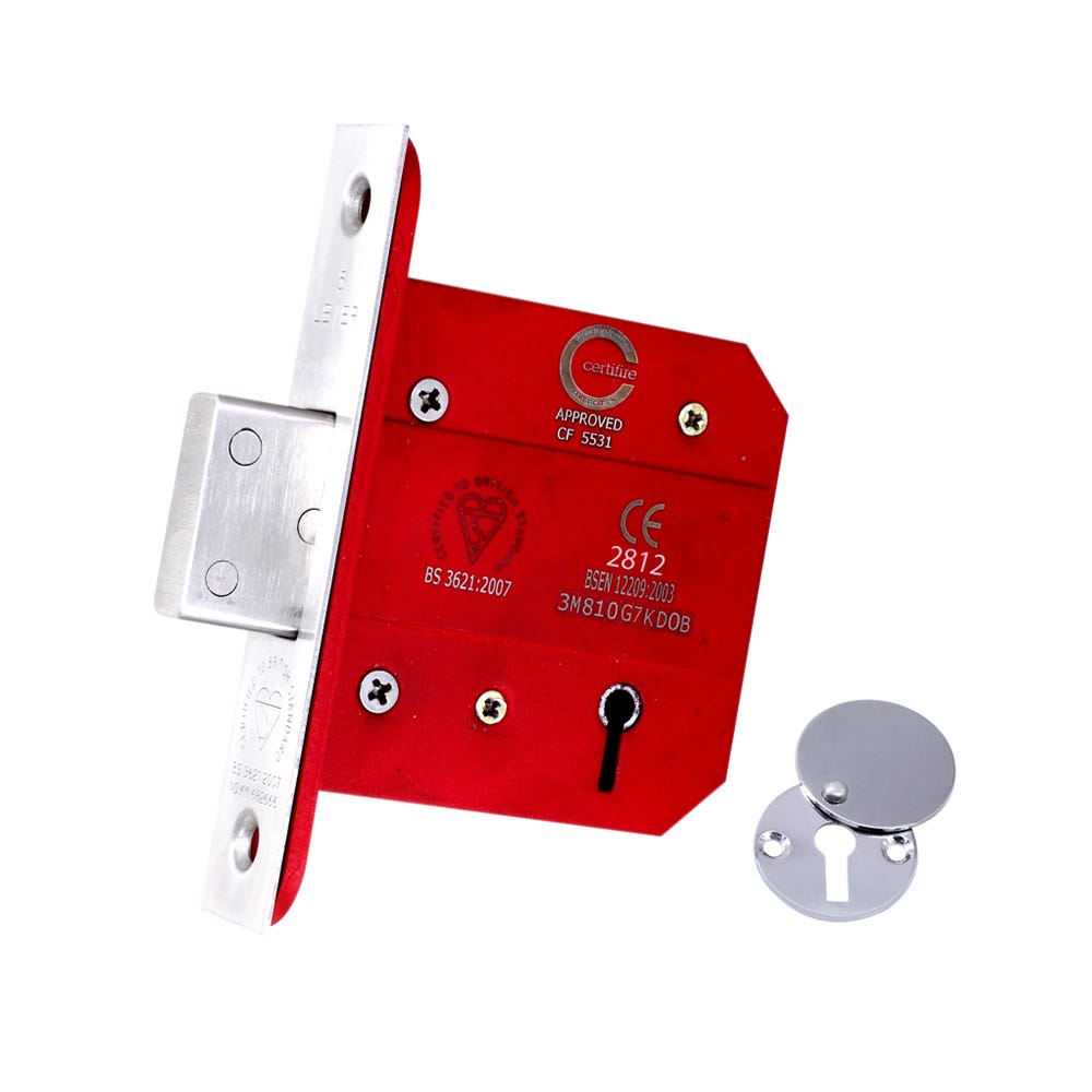 5 Lever Dead Lock FD Certifire 76mm Polished Stainless