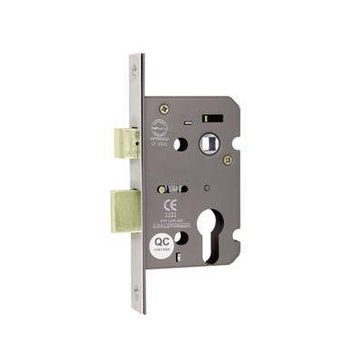 Euro Profile FD Certifire Commercial Sash Lock 63mm Satin Nickel