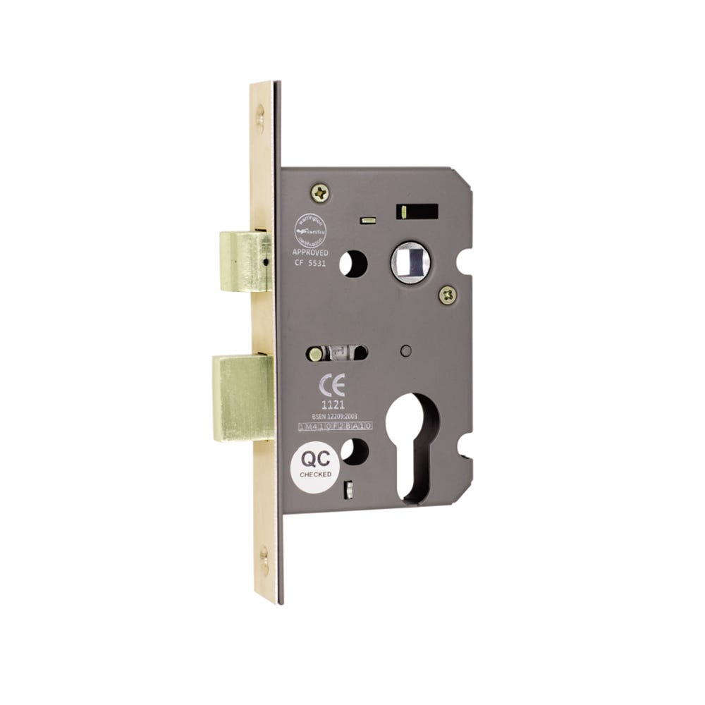 Euro Profile FD Certifire Commercial Sash Lock 63mm Brass
