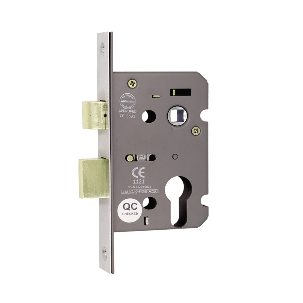 Euro Profile FD Certifire Commercial Sash Lock 76mm Satin Nickel