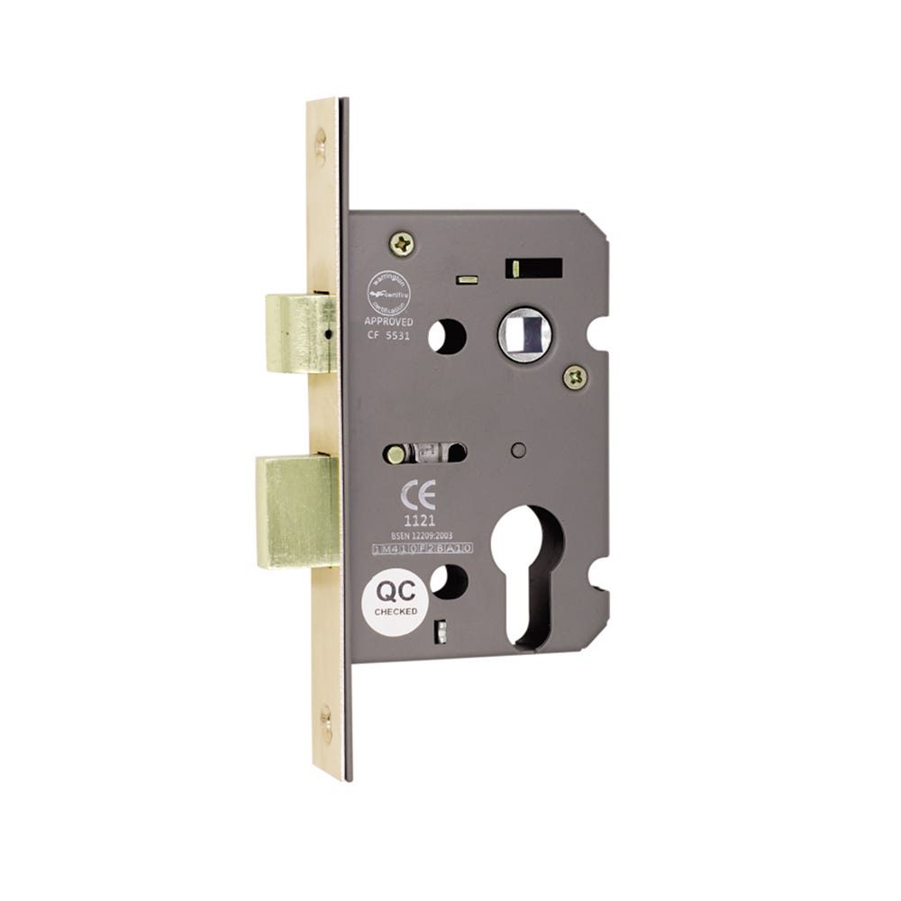 Euro Profile FD Certifire Commercial Sash Lock 76mm Brass