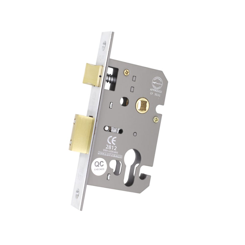 Euro Profile FD Certifire Sash Lock 63mm Satin Stainless
