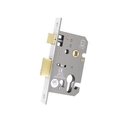 Euro Profile FD Certifire Sash Lock 76mm Satin Stainless