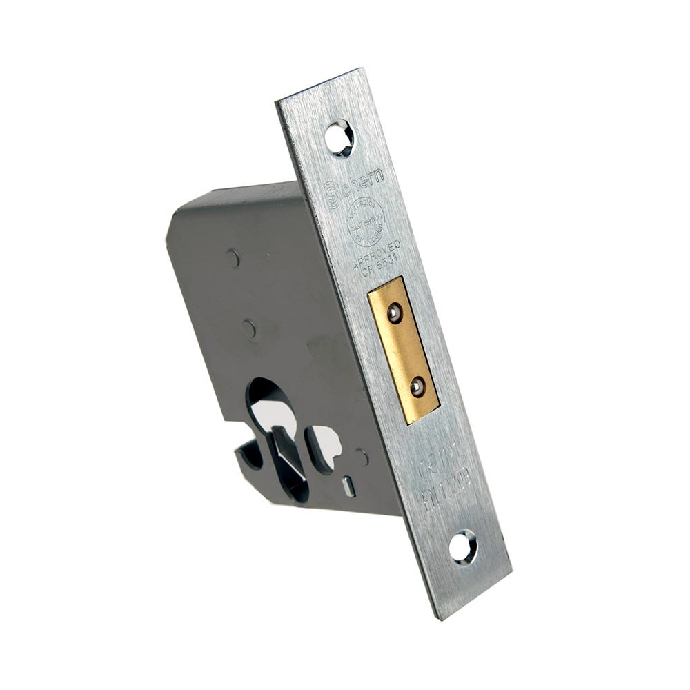 Euro Profile Deadlock FD Certifire 63mm Satin Stainless